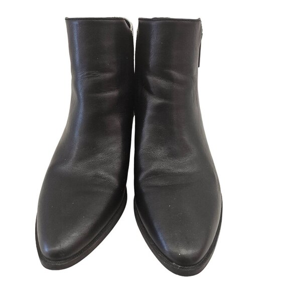 Circus By Sam Edelman Black & White Ankle Boots With Gold Studded Heel - Picture 2 of 12